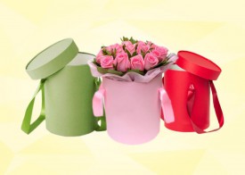 Круглые коробки для цветов - Аталанта – производство картонной упаковки, полиграфической продукции и POS-материалов